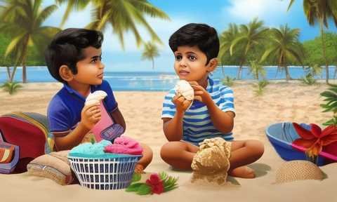 boys enjoying summer season