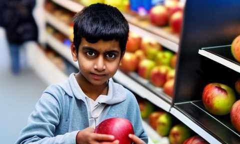 boy with apple